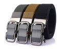 High Quality Mens Ratchet Belt 1.5inch Nylon Web Belts for Men with Automatic Slide Buckle Toothless Nylon Canvas Belts