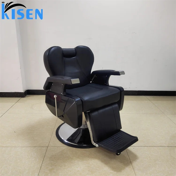 Foshan Kisen Manufacturer Professional Reclining Hydraulic Styling Chairs Hair Beauty Salon Barber Chair for Sale