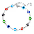 Wholesale 18K Gold Plated Stainless Steel Beaded Bracelets Fashion Women's Red Blue Evil Eyes Charm Jewelry MegaBDM