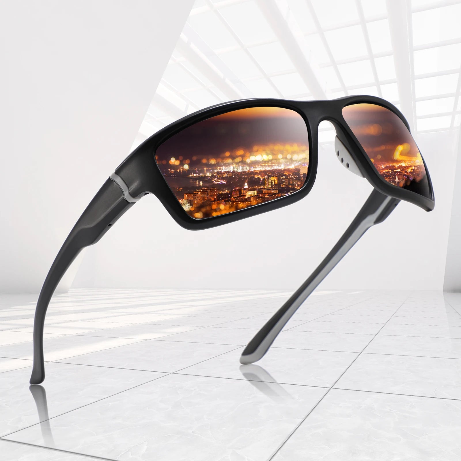 Hot Selling UV400 Lens Windproof Cycling Polarized Glasses Mens Sports Sunglasses