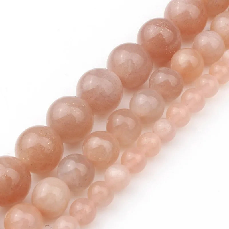 Natural A+ Sunstone Beads for Jewelry Making 4mm/6mm/8mm round Sun Stone Beads for DIY Bracelet Necklace