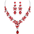 XS567 Hot Selling Women Fashion Jewelry Set Crystal Necklace Earrings Set