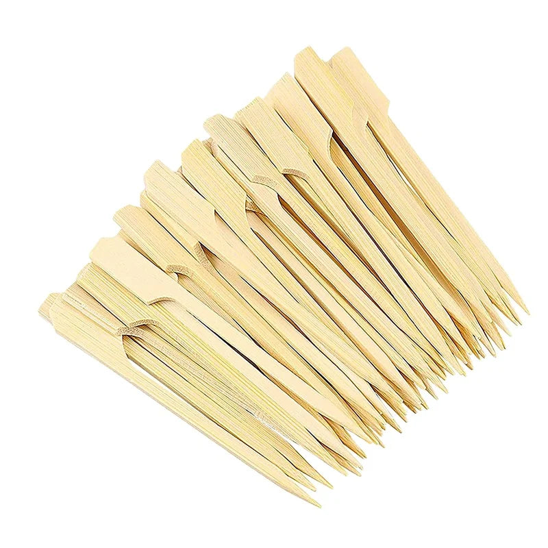 Disposable 30cm Bamboo BBQ Skewers Smooth Surface Small Round Kebab Skewer Biodegradable Outdoor Cleaning Tools in Bag Packaging