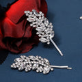 Miallo Silver Color 2Pcs/set Alloy Leaf Bobby Pins Rhinestone Bridal Hair Pins Set Hair Accessories for Wedding