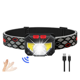 50% Off 8 Modes Adjustable Angle Wave Sensor Cob Headlight Usb Rechargeable Mini Moving Headlight Waterproof Cob Led Headlamp