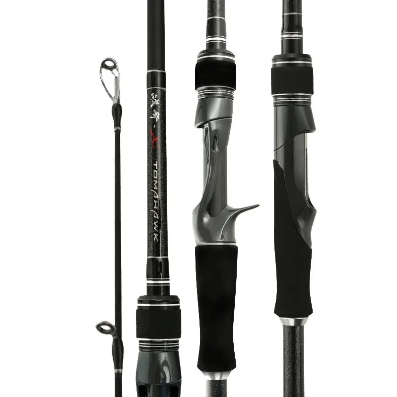 1.83m 2.13m 2.4m Bass Fishing MH/H Two Tips Carbon Spinning Casting Strong Fishing Rods