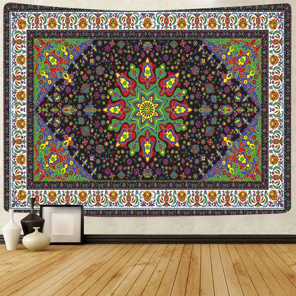 Ramadan Kareem Tapestry Golden Muslim Moon Lantern Wall Hanging Tapestries for Living Room