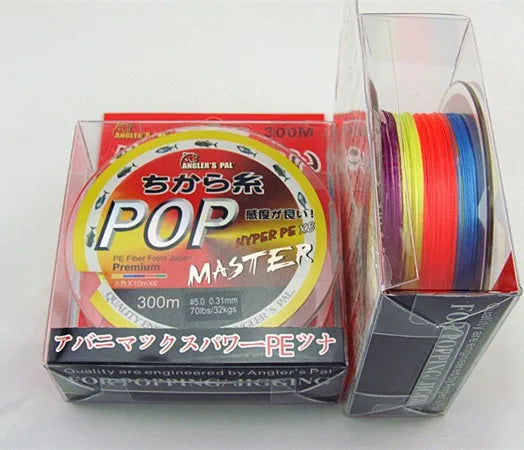 Customized Fishing Line OEM 300M Anglers Pal POP MASTER MultiColor X8 Multifilament PE Braided Japan Fishing Line
