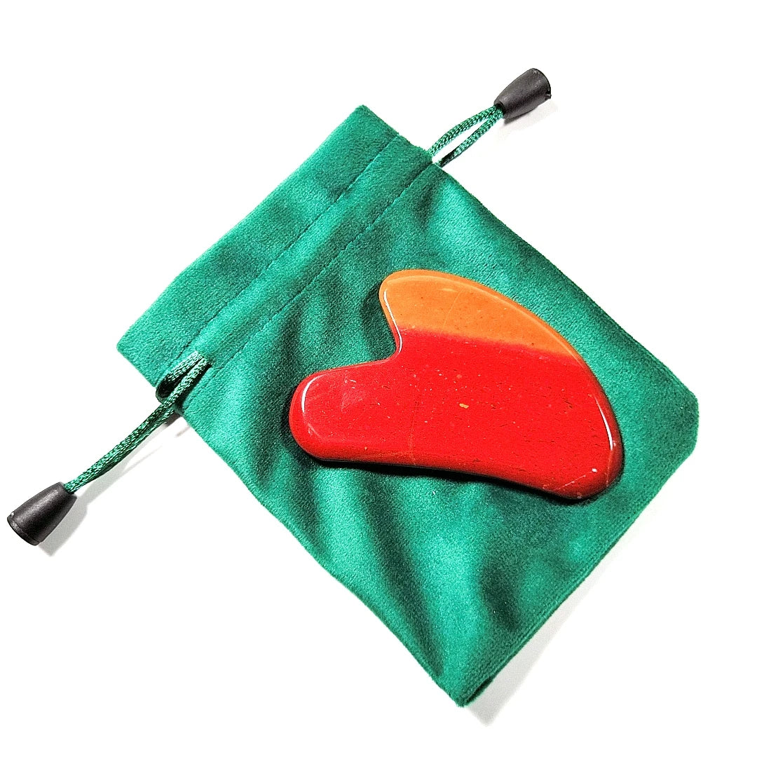 Huiying Natural Gua Sha Manufacturer Board Heart Mookaite jasper Guasha Scrapping Plate Massager
