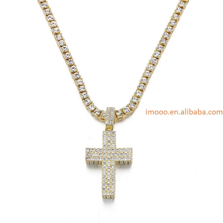 Factory Price Hip Hop Cross Pendant Necklace Style Necklace Professional Jeweler Pendant Necklace Jewelry Gift Best Seller