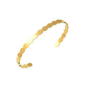 New Trendy 18K Gold Plated Stainless Steel Bangle Round Wave Adjustable Opening  for Women Girl