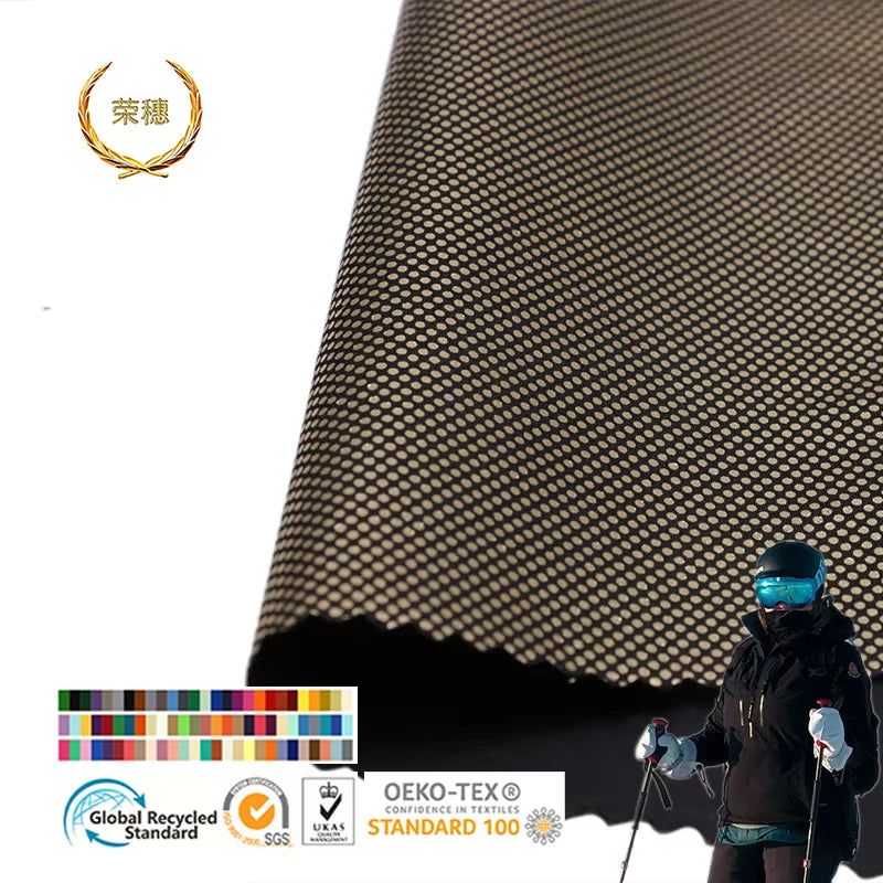 Custom Heat Storage and Thermal Insulation Fabric Thermal Insulation Dots Bronzing Down Jacket Lining Interlock Fabric