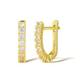 GSY Real Gold Plated Earrings for Women U Shape Micro Inlay Earrings Hoops Zircon Diamond Jewelry