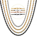 Permanent Cheap Bulk Men Rope 18k Gold Filled Chain Stainless Steel Jewelry for Men by Roll