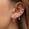 925 Silver Needle Star Moon Stud Tassel Earrings 18K Gold Jewelry Cute Bear Heart Zircon Earrings for Women