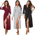 Women's Nighty Bathrobe Women's Long Sleeved Lace Pajamas Sleepwear Bathrobe Allure Woman Bath Robe Pajamas