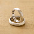 Plain Brushed Frosted Minimalist Style Ring with Nine Character Mantra Engraved Inside High-end Personalized Couple Ring