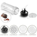 Reusable Transparent Seasoning Bottle Used for Spices Herbs Powders Glitter Double Flip Lid PET Container Jar