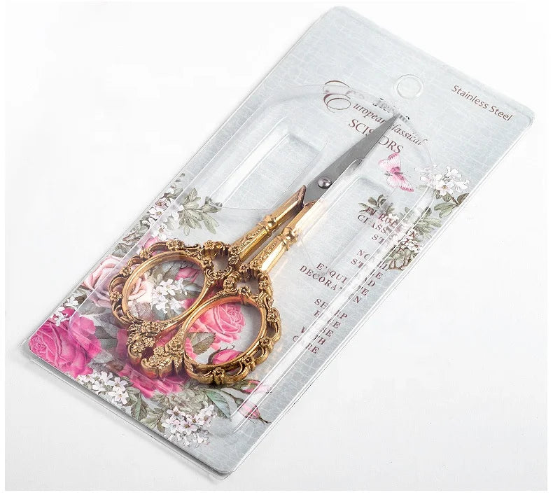 Gold/Silver Retro Nail Art Scissors Professional Stainless Steell Cuticle Precision Scissors for Manicure Scissors