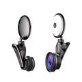 Factory Price Portable LED Selfie Flash Ring Light Beauty 9 Levels Fill Light with Fisheye Lens Wide Angle Macro Lenses