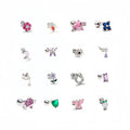 Factory New Arrival Gold Plated Brass Piercing Jewelry Earring Stud Korean Color Women Zirconium Flower Screw Ball Ear Bone Stud