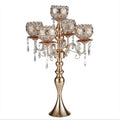 Hot Selling Iron Art Gold-Plated Silver Candlestick European Wedding Home Crystal Candlestick Home Furnishing