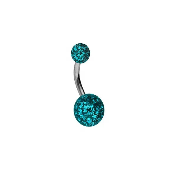 Titanium Banana Navel Barbell with Opal Balls Body Jewelry Trendy Fashion Style for Wedding Engagement or Gift