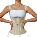 Custom Logo Print Corset Femme Compression Double Strap Women Lose Weight Fat Tummy Colombian Waist Trainer Spandex/Nylon 3XL