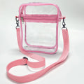 40s Thickness Clear PVC Stadium Approved Crossbody Messenger Purse Different Color Transparent Shoulder Sling Bag