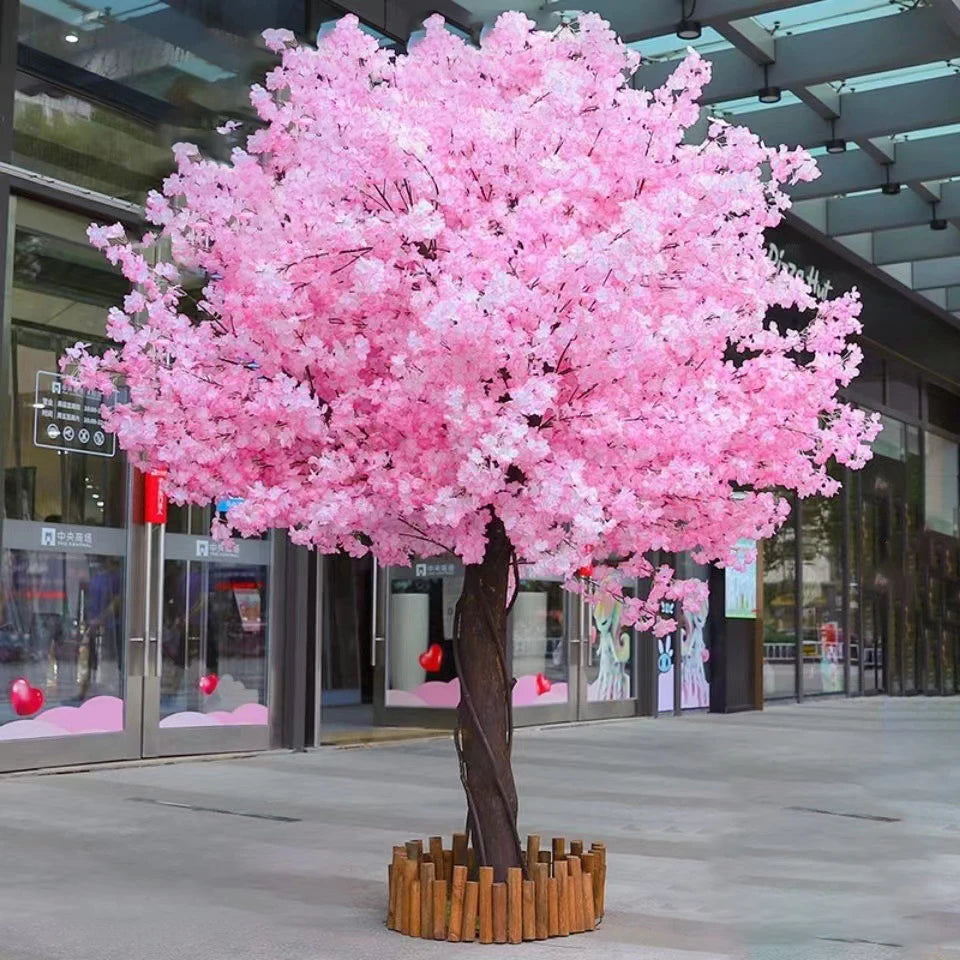 E-L231 Indoor Window Decoration Large Cherry Blossom Plants Trees Flower Artificial Cherry Blossom Tree