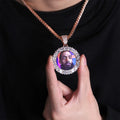 New Custom Picture Photo Image Memory Medal Brass Children's Hip Hop Iced Bezel Frame Sublimation Zircon Platinum Plated Pendant
