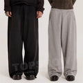 Oem Factory Customized Oversized Heavyweight Sweatpants Men Solid Color Raw Hem Elastic Waist Relaxed Sweatpants Wide Leg Pants