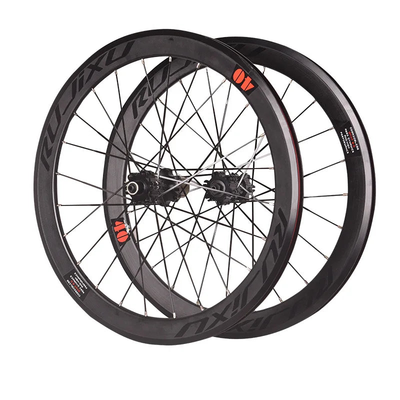 RUJIXU 20-Inch Carbon Alloy Folding Fat Bike Wheelset 40mm Hub Rim with Disc Brake Hot Sale for 700c Bicycles
