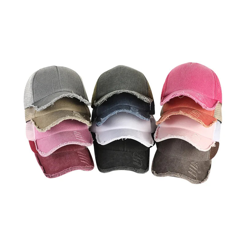 Wholesale Manufacturer Blank Sports Foam Baseball Trucker Hats Custom Logo Distressed Men's Mesh Baseball Trucker Cap Hats