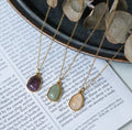 AA00025 Wholesale 18k Gold Plated Stainless Steel Jewelry Jade Stone Pendant Necklace Clavicle Chain Necklace for Women