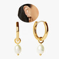 Wholesale 14K Solid Gold Pearl Pendant   Hoop Earrings Piercing Cartilage Body Jewelry