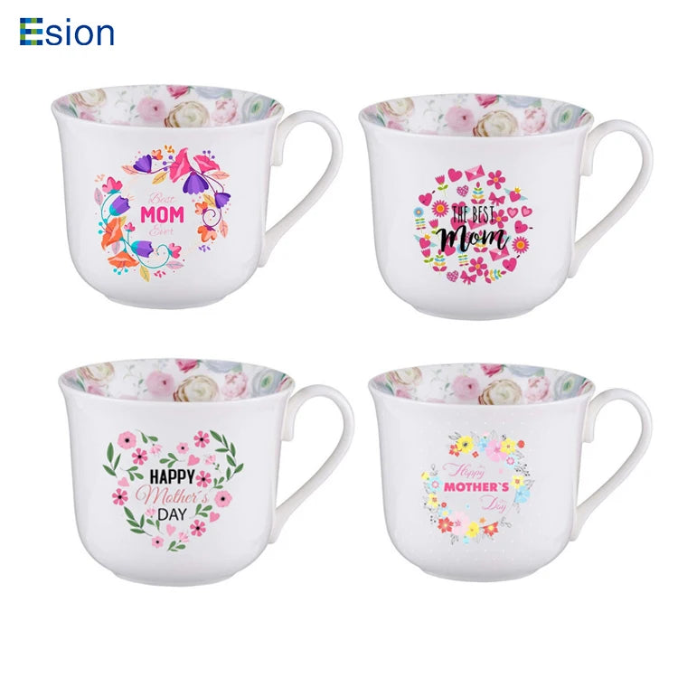 Wholesale Large Capacity Decals Mothers Day Coffee Mug Gifts Best Mom Ever Ceramic Birthday Presents Mug for Mothers