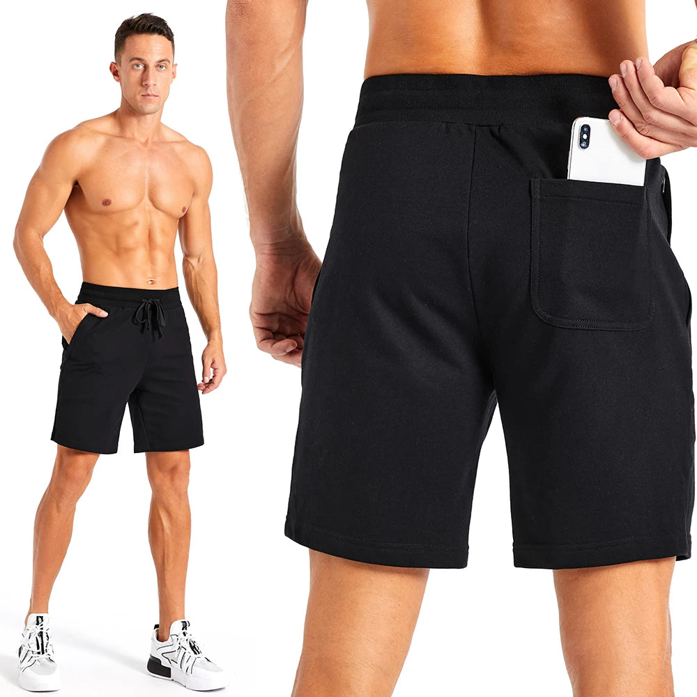 Wholesale Custom Sweat Compression 100% Cotton Drawstring Tie up Gym Workout Sports Running Men's Cargo Shorts With Pockets