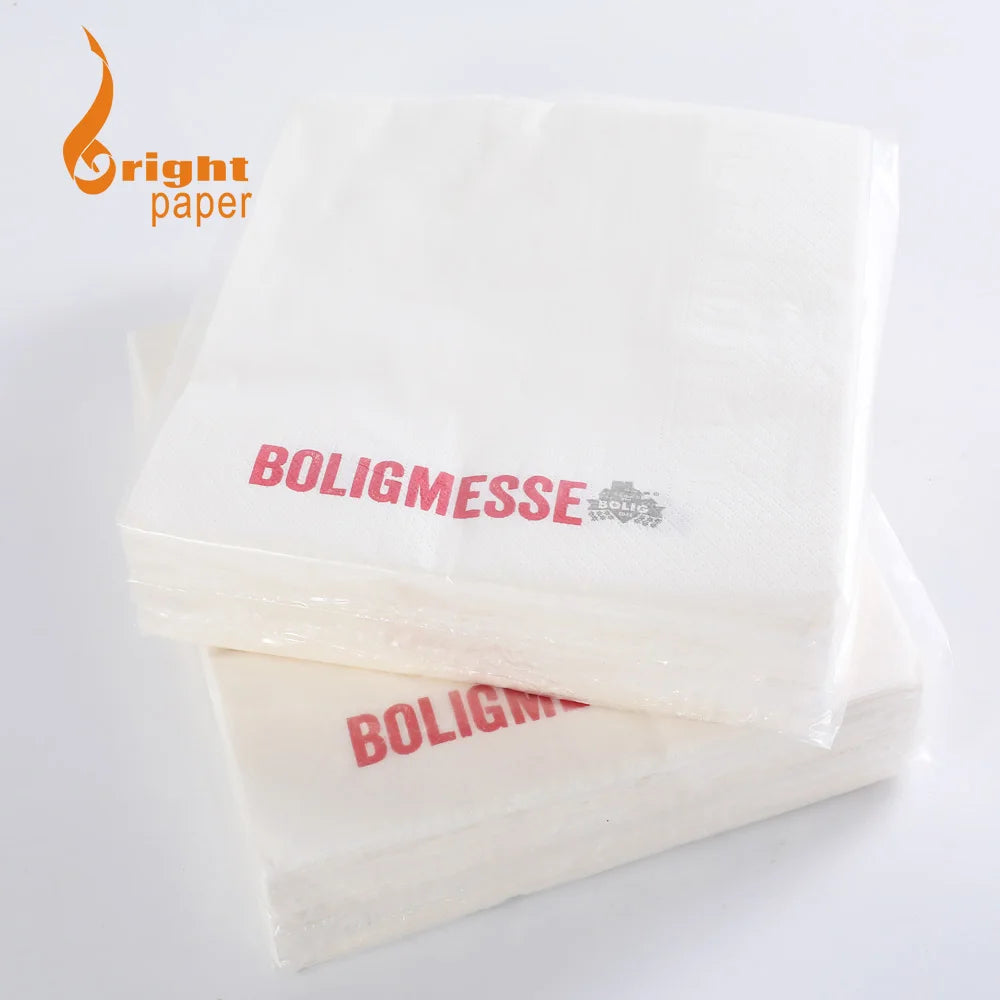 Custom 300mm X 330mm 2Ply Printing Logo Airlaid Paper Napkin Tissue for Restaurant Dinner Napkins