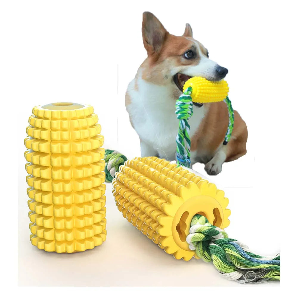 ZMaker Fashion Eco Friendly Dog Treat Dispensing Toy Toothbrush Chewing Stick With Cotton Rope