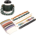 Handheld Chain Coffee Cup Holder PU Leather Milk Tea Cup Cover Outdoor Drink Carrier Cover Bag Sleeves
