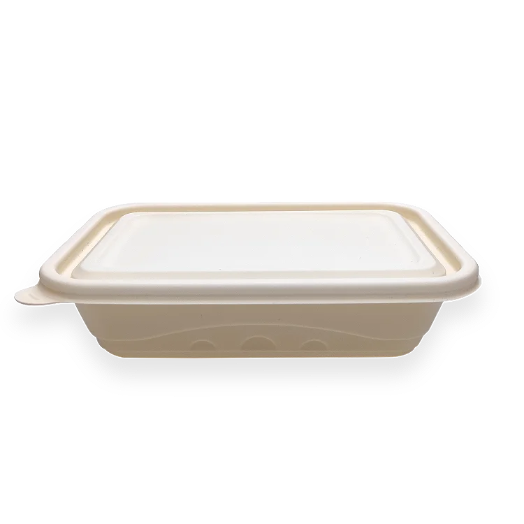 Disposable Cornstarch Tableware Corn Starch Paper Tableware Microwave Safe Takeaway Food Container Sugarcane Bagasse Plate Dish