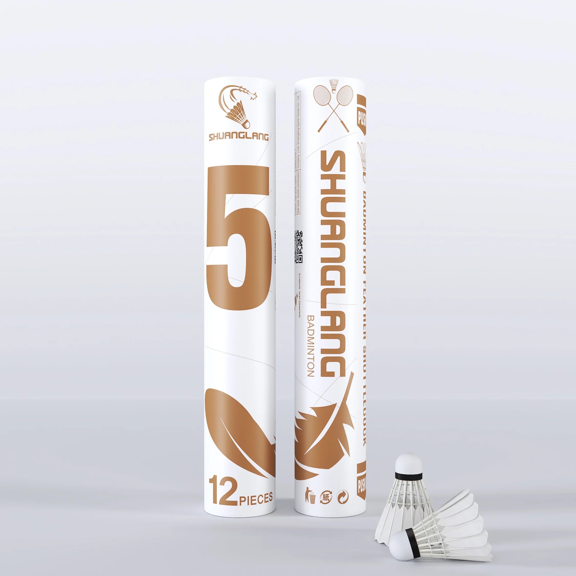 Shuanglang No. 5 Badminton Shuttlecock High-grade Goose Feather Shuttlecock Stable Flight Very Durable.