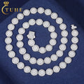 Wholesale Price Hip Hop Jewelry 9mm Round Bead Design Rapper 925 Pure Silver Jewelry Necklace Iced Out Moissanite Link Chain