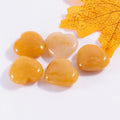 HZ New 25mm Yellow Jade Crystal Heart Gemstone Natural