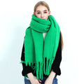 Lady Solid Scarves Fashion Tassels Pashmina Blanket Quality Foulard Winter Cashmere Scarf Women Thick Warm Shawls Wraps