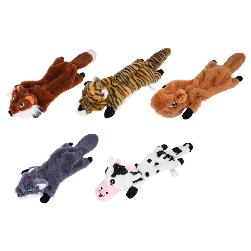 5 Pack New Animal Shape Squeak Pet Plush Bite-resistant Plush Toys Pet Bite Toys Gift Sets MegaBDM