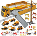 Construction Toys Truck Car Set Kids Engineering Play Set Bulldozer Forklift Steamroller Dump Cement Mixer and Excavator Toy