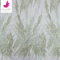 HY2307 Good Quality Long Glass Beads Sequins Beaded Lace Fabric Wedding Bridal Lace Dress Fabric Wholesale