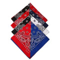 Hip-Hop Color-Blocked Paisley Bandana -100% Cotton Outdoor Dance Scarf Versatile Square Neckwear